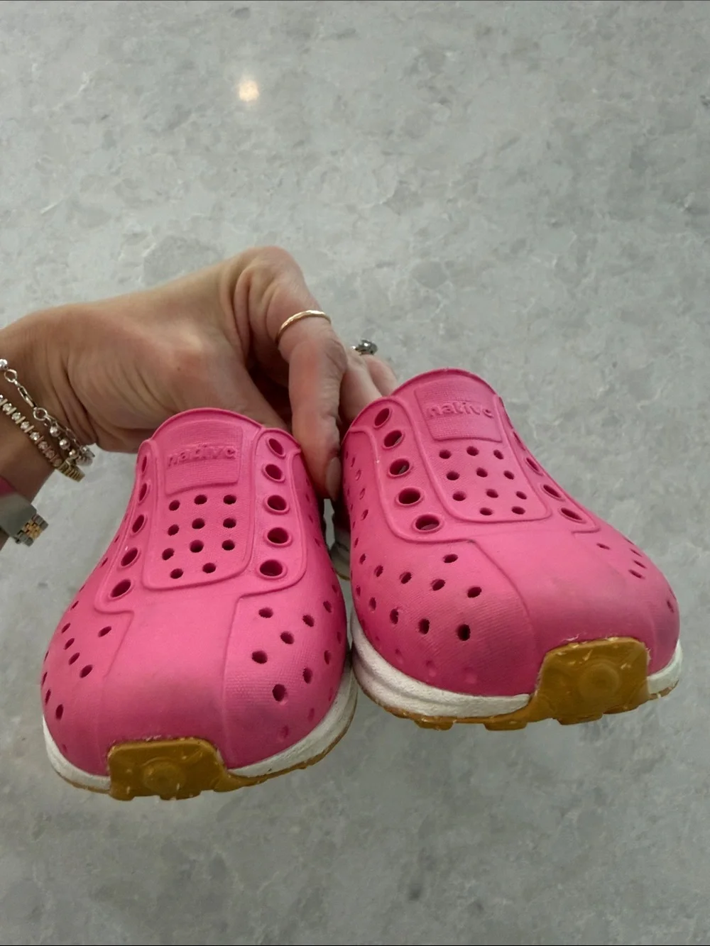 Native Kids Slip-On Water Shoes in Bright Pink